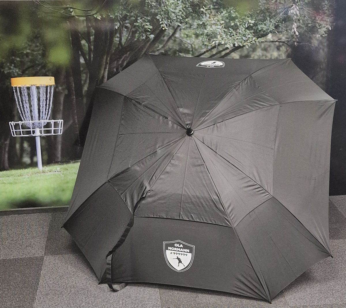 PARAPLY SQUARE MED EGET NAVN 2 SIDER